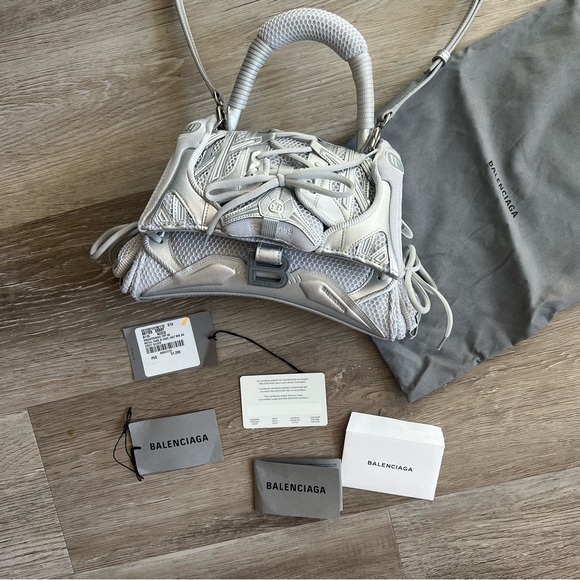 Like New! W/Tags! Balenciaga Sneakerhead silver top handle bag - Picture 2 of 15
